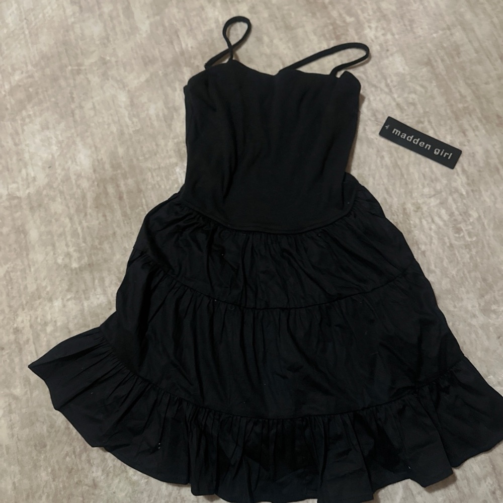 Madden Girl Black Ruffled Mini Dress